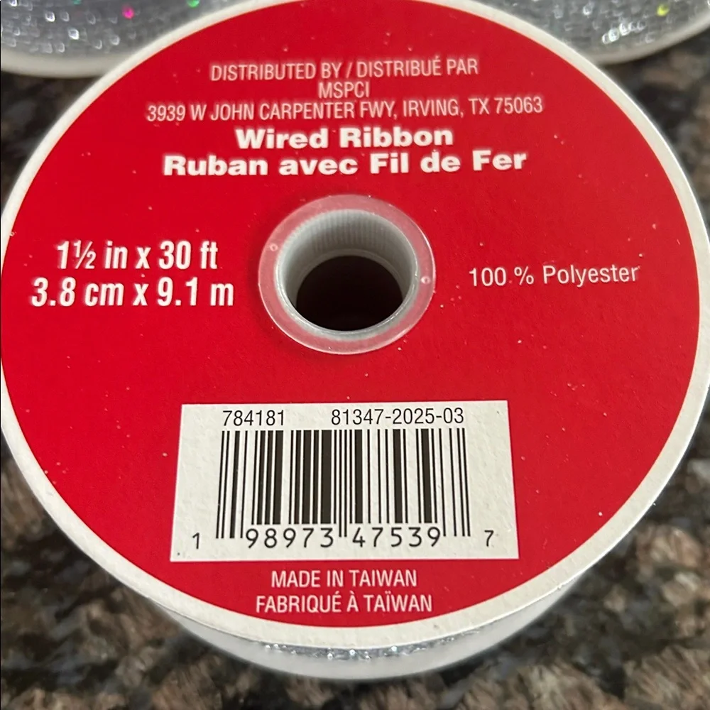 CELEBRATE IT HOLOGRAPHIC SILVER RIBBON WIRED 1.5